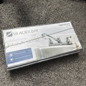 Glacier Bay Constructor Double Handle Standard Kitchen Faucet in Chrome